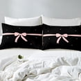 thumbnail image 3 of Girly Bowknot Duvet Cover King Size Dreamy Princess Style Bedding Set 3pcs Kawaii Polka Dots Comforter Cover Bedroom Decor Pink Black Quilt Cover,2 Pillowcases(Not Comforter), 3 of 5