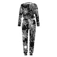 thumbnail image 5 of Cavosen Halloween Two Piece Set for Women Long Sleeve Web Spider Print Loungewear Sets Long Pants Round Neck Matching Tops Sweatsuit with Pocket Drawstring Casual Tracksuit Holiday, 5 of 5
