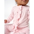 thumbnail image 3 of Modern Moments by Gerber Neutral Two-Way Zip Viscose Ruffled Sleep ´N Play Footed Pajamas, Sizes Newborn - 6/9 Months, 3 of 11
