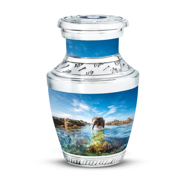 Yatskia Baby Elephant Urns for Human Ashes Adult Female, Memorial Keepsake Urn for Ashes Adult Male, Mini Cremation Urns for Human Ash, (Tasty Pack of 1, 3 Inch)