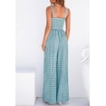 thumbnail image 5 of PRETTYGARDEN One Piece Jumpsuits for Women Summer Sleeveless Smocked Gingham Wide Leg Date Night Rompers Spring Outfits, 5 of 10