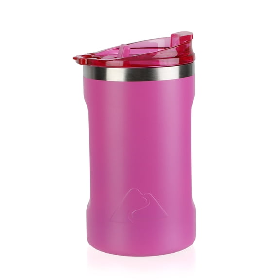 Ozark Trail 16oz Ceramic Lined Stainless Steel Can Tumbler with 2-in-1 Lid,Pink