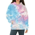 thumbnail image 7 of Bovemsi Sweatshirt for Women Long Sleeved Tie Dye Printed Casual Sportswear Hooded With Pockets Comfort Hoodie, 7 of 7