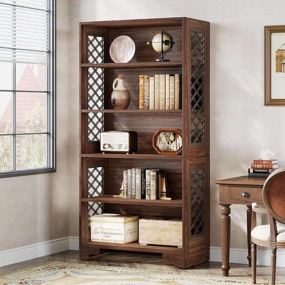 Tribesigns 6-Tier Bookcase, 71" Vintage Tall Bookshelf for Home Office