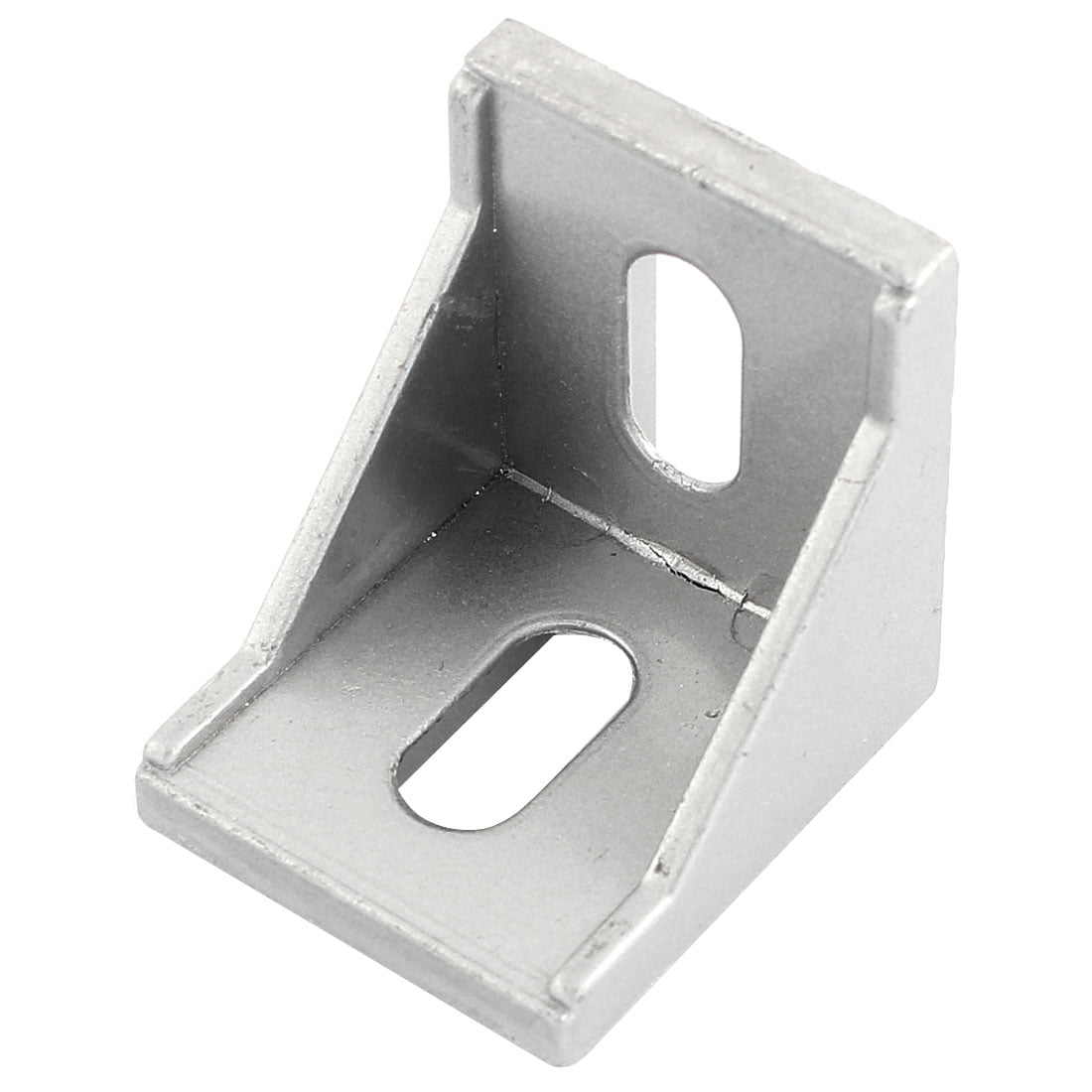 Silver Tone 40mmx40mm 2 Holes Right Angled Shelf Corner Brace Angle