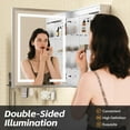 thumbnail image 4 of Bathroom Mirror Cabinet, Akaber 24"x30" Medicine Cabinet with Double-Side LED Lights, Anti-Fog, 5 Mirrors, Dimmable Sensor Light & Outlets, Recessed/Wall Mount, 4 of 9