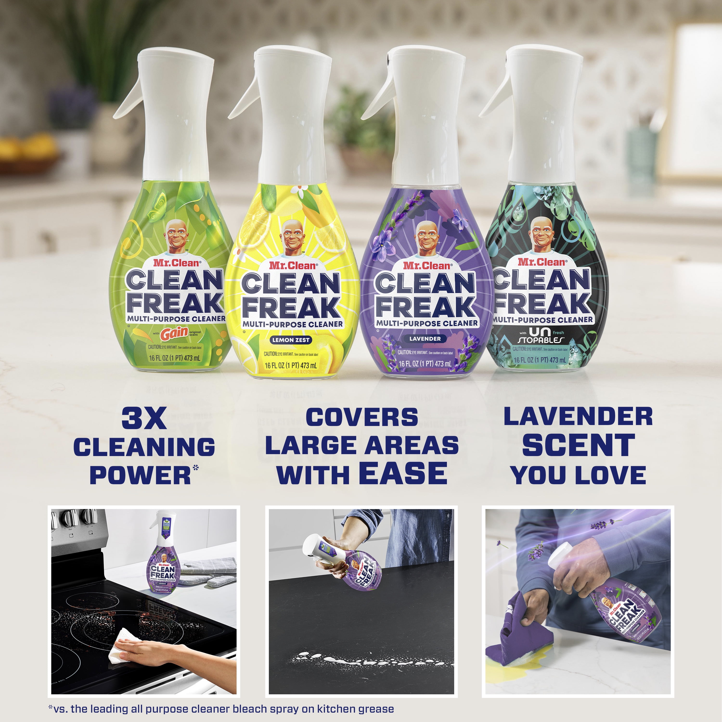 Mr. Clean Clean Freak Deep Cleaning Mist Multi-Surface Spray Lavender  Starter Kit, 16 fl oz - QFC