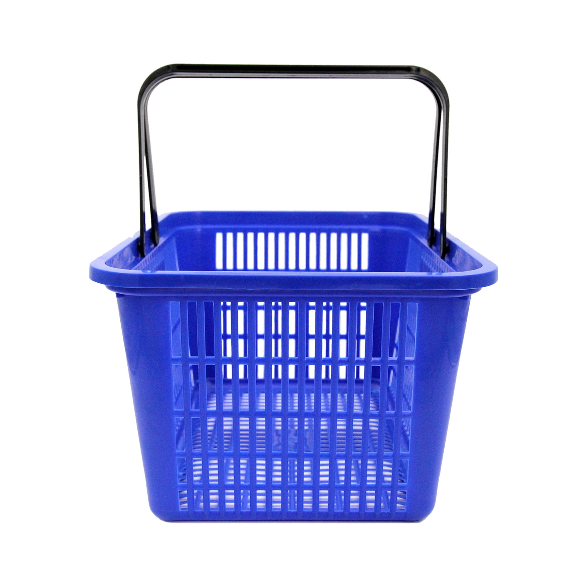 SSWBasics Blue Plastic Shopping Basket with Handles - Essential Shopping Baskets for Retail Store Use  Durable and Convenient Shopping Baskets for Customers