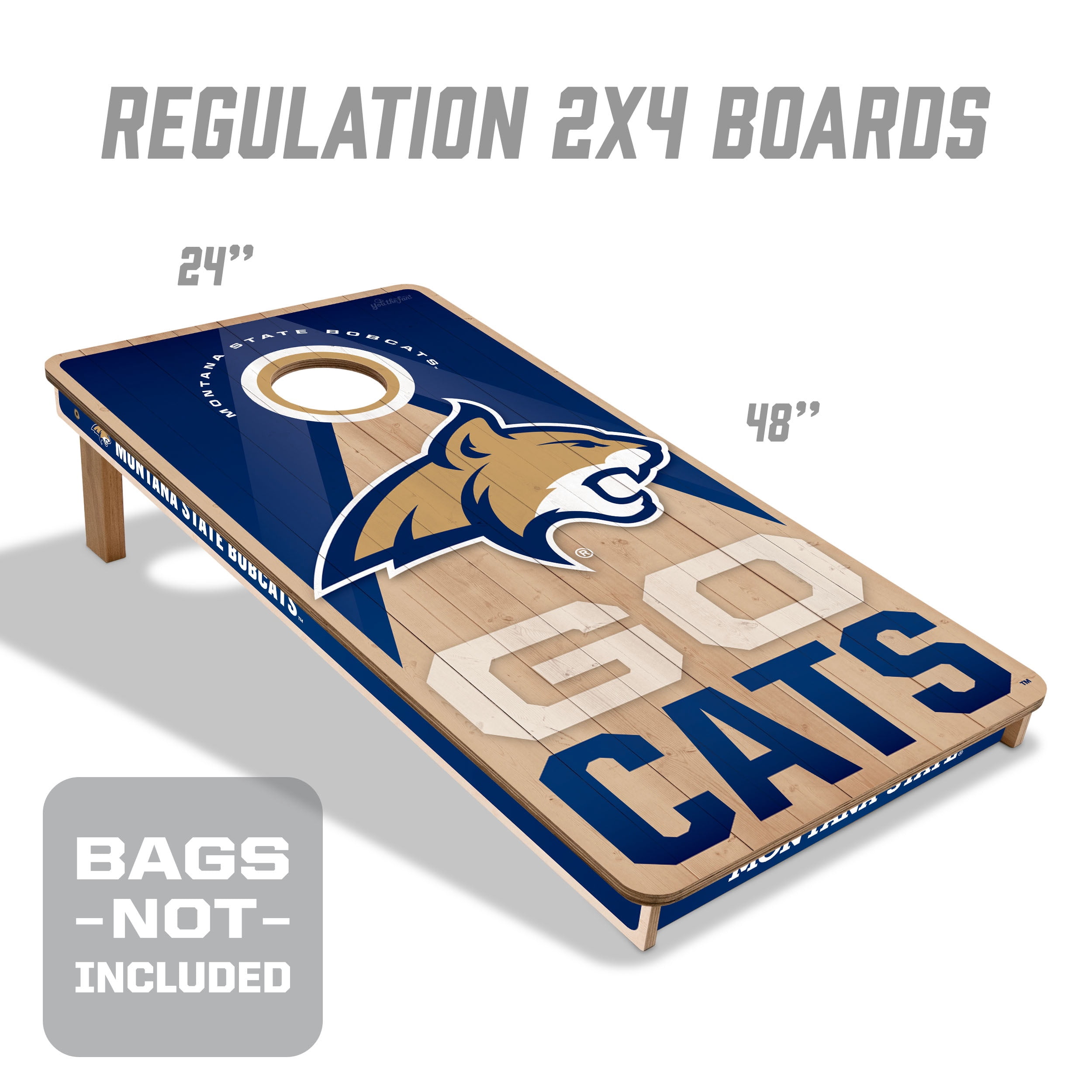 YouTheFan NCAA Montana St Bobcats 2X4 Slogan Series Cornhole NO BAGS