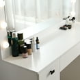 thumbnail image 6 of Resenkos Vanity Desk with 12 Light Bulbs Makeup Mirror, Ample Storage Space with 3 Drawers & 2 Cabinets, White, 6 of 8