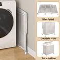 thumbnail image 7 of Laundry Hamper with Wheels, Handwoven Rolling Laundry Basket with Lid, Clothes Hamper with Divided Removable Liner Bag, 115L Large Capacity Laundry Sorter Laundry Room Organization, Natural, 7 of 7