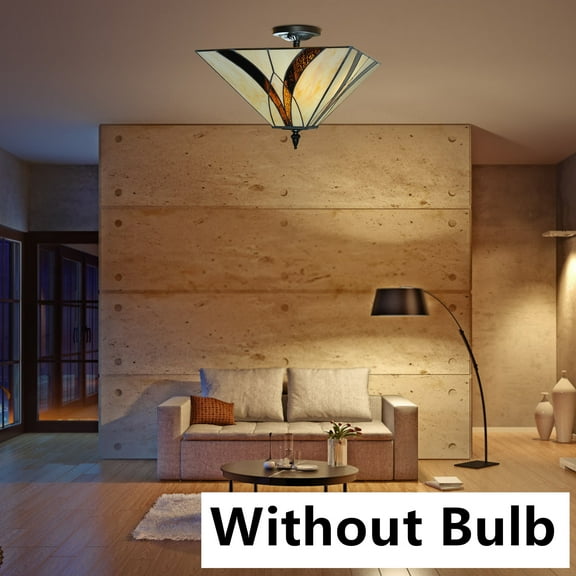 Mkyiongou Tiffany Style Lamp Hanging Ceiling Chandelier Pendant Lighting Stained Glass