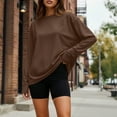 thumbnail image 6 of SUNBS T Shirts for Women Oversized Long Sleeve Basic Crewneck Tee Fall Winter Casual Blouses, Sizes S-3XL, 6 of 9