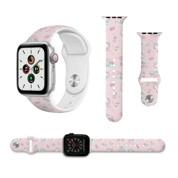 Hello kitty Silicone strap compatible with Apple Watch strap for men and women, soft wristband waterproof replacement sport strap for iWatch strap series 42/mm44mm