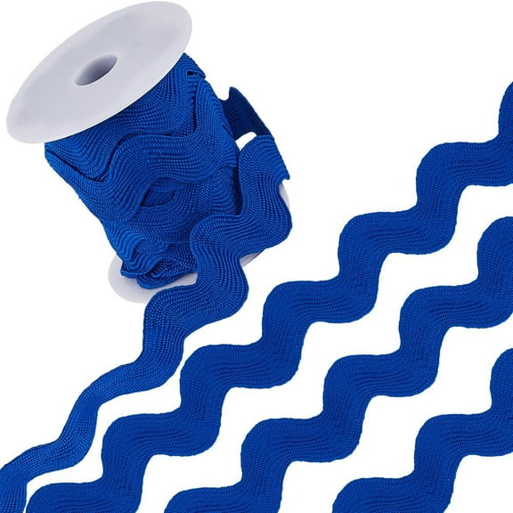 1.34 Inch Large Rick Rack Trim Jumbo RIC Rac Ribbon 10 Yards Huge Rickrack Christmas Zig Zag Wave Bending Fringe Trim Woven Fabric S Shaped Lace for Sewing Crafts