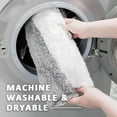 thumbnail image 6 of Extra Thick Plush Bathroom Rugs Non Slip Absorbent Soft Microfiber Bath Mat Machine Washable Fluffy Shaggy Rug 20x32 Grey and White, 6 of 6