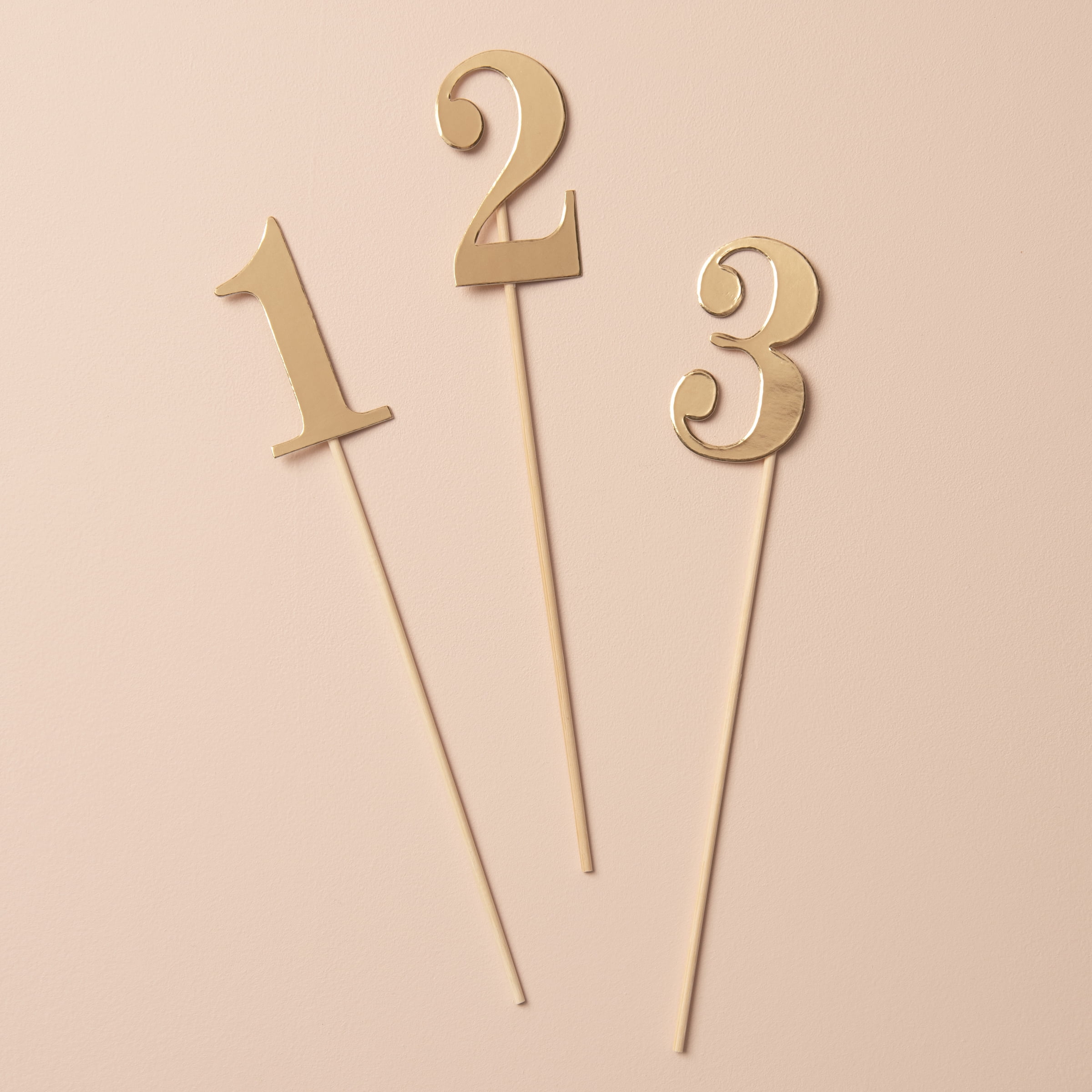 Gold Table Numbers 1-12 - Wooden Wedding & Party Decor, Elegant Table Markers For Reception, Birthday, Events (Set Of 12) 2 thumbnail image