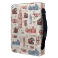 thumbnail image 3 of HELLHERO British Flag Newspaper Design Book Holder Organizer Zipper for Prayer Christian Prayer Church, PU Leather Zippered Handle Bible Cover, 3 of 12