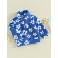 thumbnail image 3 of Wassery Toddler Baby Girls Fleece Jacket Little Girls Long Sleeve Stand Collar Flower Print Coat 6M 12M 18M 24M 3T 4T Kids Girls Fall Winter Warm Outerwear, 3 of 9