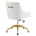 thumbnail image 3 of Modway Discern Modern Performance Velvet Swivel Office Chair in White, 3 of 7
