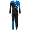 thumbnail image 2 of YONGHS Girls Kids One Piece Skating Dance Unitard Jumpsuit Long Sleeve Gymnastic Leotard Bodysuit Royal Blue 12, 2 of 5