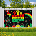thumbnail image 6 of Vibrant Colorful Black History Month Themed Banner with Raised Fists African Map and Rainbow Elements Backdrop Decor for Community Gatherings Educational Events Cultural Celebrations Party Decors, 6 of 8