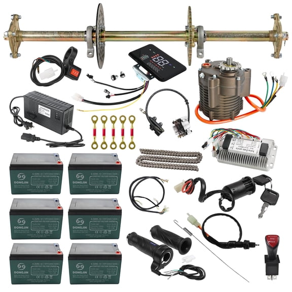 Upgrade Your Vehicles, 32" Rear Live Axle Kit & 72V 1000W Brushless Electric Motor Kit & Battery for DIY Complete Conversion Kit ATVs, Quads, Buggies, Go Karts, Golf Carts, Drift Trikes