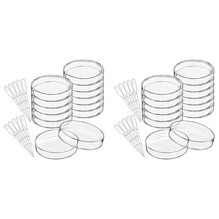

20 Pack Dishes with And Plastic Pipettes 100 x 20 mm Bacterial Dishes for School Lab