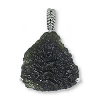 Moldavite Pendant AAA  Czech Republic Natural Moldavite Rough Gemstone Pendants 925 Sterling Silver Pendants