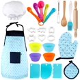 thumbnail image 1 of Juego básico de cocina y horneado para niños, 26 piezas Juegos de horneado para niños con gorro de chef para niños y delantal para niñas y niños Traje de chef WD.WDQZL Hogar, 1 of 5