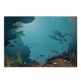 thumbnail image 1 of Diver Cutting Board, Scuba Divers and Coral Reef with Other Nautical Bubbles Swim Fins Illustration, Decorative Tempered Glass Cutting and Serving Board, in 3 Sizes, by Ambesonne, 1 of 2
