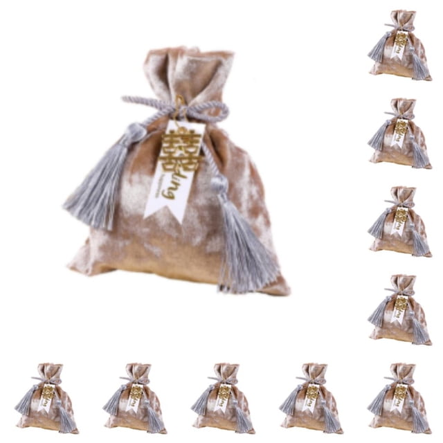 Monstrate Bolsa con cordón para dulces, bombones de cumpleaños festivos, regalos, galletas, aperitivos, paquete de almacenamiento, bolsa para champán 10piezas