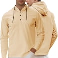 thumbnail image 1 of Ceisia Men's Slim Hooded Half-Placket Long-Sleeve Top Multi-Solid for Spring/Summer Gift, 1 of 9