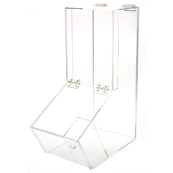 4-gallon Candy Bin with Magnetic Hinged Door, Clear Acrylic Bulk Food Bin with Scoop Holder and Separate Front Compartment - Scoop NOT Included (CANBGB190)