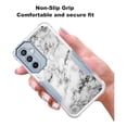 thumbnail image 3 of Samsung Galaxy S23 FE Case, Rosebono Hybrid Dual Layer Graphic Design Pattern Heavy Duty Protection Case For Samsung Galaxy S23 FE (White Marble), 3 of 4