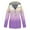 Purple, variant on BADHUB Women's Plus Size Lightweight Raincoats Zip Up Waterproof Jackets Colorful Gradient Rain Coat with Pocket Outdoor Hooded Softshell Windbreaker Holiday Deals Black,M