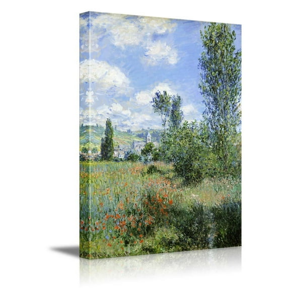 wall26 - View of Vetheuil by Claude Monet - Impressionist Modern Art - Canvas Art Home Art - 16x24 inches
