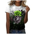 thumbnail image 2 of Teissuly Women's Fashion Casual Loose Blouse Printing Round Neck T-Shirt Shirts Blouse Print Tee, 2 of 4