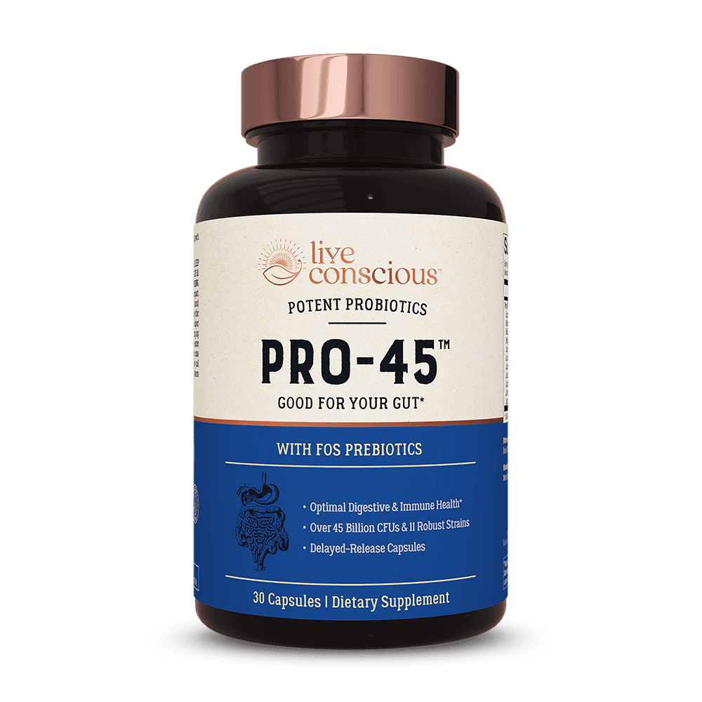 Live Conscious Pro45 Probiotics for Digestive Health 45 Billion CFU