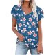 thumbnail image 4 of Fiudx Camisas para Mujer Camiseta Holgada con Cuello En V Estampada para Mujer, 4 of 4