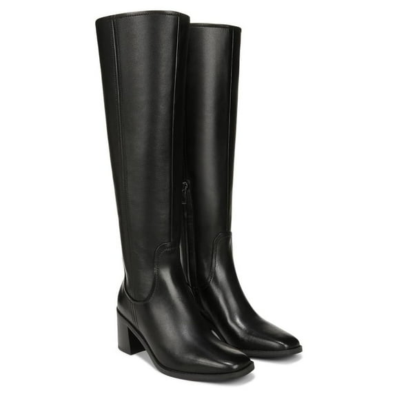 Naturalizer Women's 27 Edit Edda Over-The-Knee Boot Black Leather Wide Calf 9M