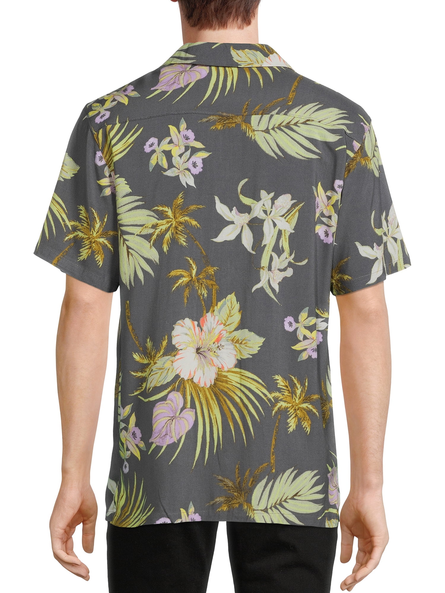 No Boundaries Men's and Big Men's Printed Shirt with Short Sleeves
