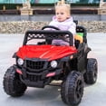 thumbnail image 2 of Electric Ride on Vehicles for Kids, 12V Ride On Toys for Girls Boys, Battery Powered Off Road UTV Ride On Cars with Remote Control, 3 Speeds, LED Lights, MP3 Player, Red, W13755, 2 of 11