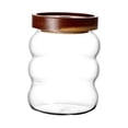 thumbnail image 4 of Tarro de vidrio transparente con tapa de madera para condimentos y alimentos. Hilo de 550ML, 4 of 9