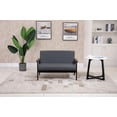 thumbnail image 3 of Bahamas Dark Gray Linen Fabric Loveseat with Espresso Solid Wood Frame, 3 of 6