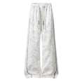 thumbnail image 6 of Kaemgyyd Big and Tall Men's Baggy Wide Leg Sweatpants Side Striped Pants with Drawstring Waist Trousers Streetwear Travel Clothes（White,X-Large）, 6 of 7