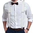 thumbnail image 7 of Buyless Fashion Suspenders for Men - 48" Elastic Adjustable Straps 1 1/4" - X Shape - 5134-White, 7 of 7
