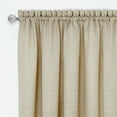 thumbnail image 3 of Woven Trends Two-Tone Window Curtain Panels, Rod-Pocket Light Filtering Curtains for Bedroom and Living Room, Double Layered Window Panel, Tan/White, 50" x 63" Single Panel, 3 of 7