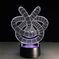 thumbnail image 3 of Lámpara LED 3D con doble nudo de amor, círculos abstractos, forma de espiral, ilusión, 7 colores cambiantes., 3 of 5
