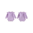 thumbnail image 2 of Miaouyo Infant Baby Girl Fall Winter Sweater Romper 0 3 6 9 12 Months Solid Color Round Neck Long Sleeve Knit Jumpsuit, 2 of 9